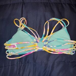 Bikini watercolor tie dye Strappy top swim top size S YMI